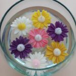 Handmade Floating Daisy Candles crafted from eco-friendly soy wax, perfect for floating in decorative bowls, festive setups, and gifting.