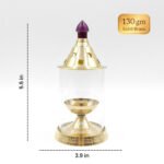 Brass Glass Lantern Diya Holder - Image 2