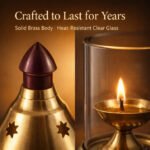 Brass Glass Lantern Diya Holder - Image 4