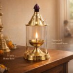 Brass Glass Lantern Diya Holder - Image 5