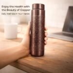 Pure Copper Water Bottle 950ml Hydration Vessel for Home Office Travel Elegant Design Ayurvedic Wellness Benefits - Image 2