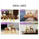 Brass Deer Couple Showpiece Set of 2 Elegant Home Office Decoration 13cm Height - Image 5
