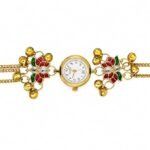 Viral Kashmiri Ghungroo Bracelet Watch for Women & Girls | Traditional Gold Plated Ethnic Jewelry Watch | Bridal Multi Chain Fancy Watch - Image 2
