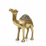 Brass Camel Figurine Handcrafted Showpiece 15cm Decorative Home Office Accent