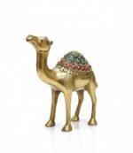 Brass Camel Figurine Handcrafted Showpiece 15cm Decorative Home Office Accent